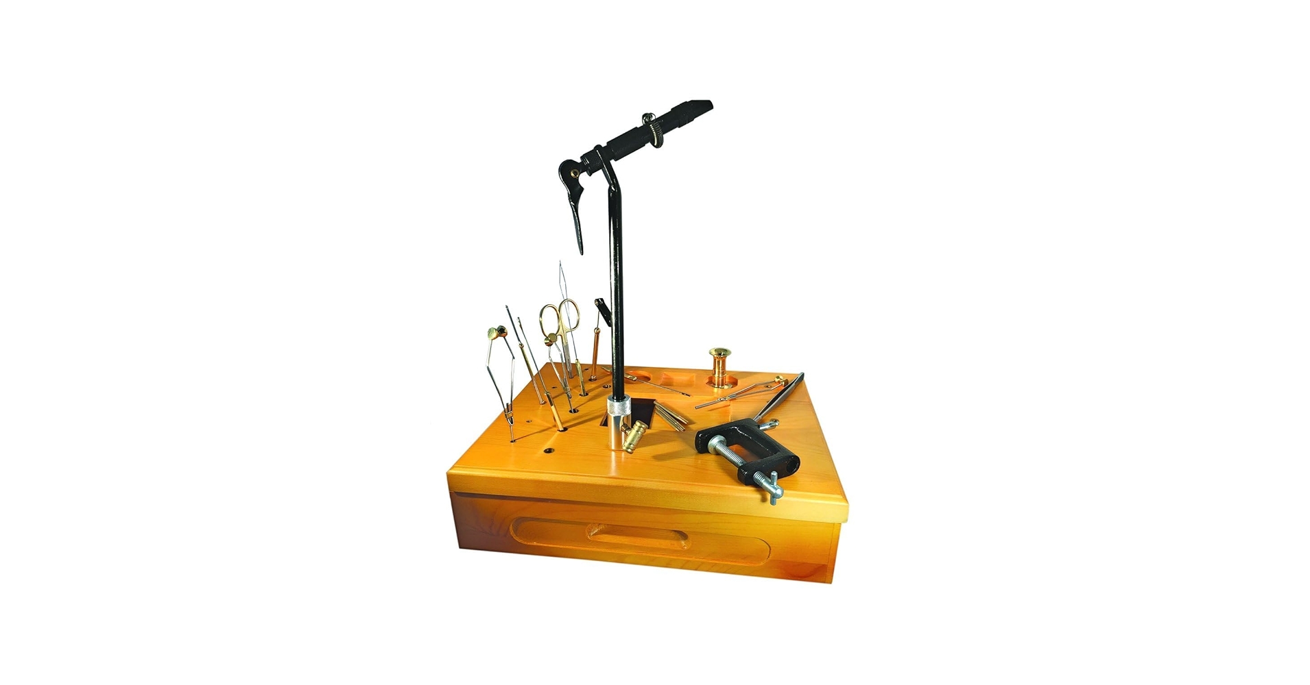 Creative Angler 木製フライタイイングステーション Amazon.com: Creative Angler Wooden Fly Tying Station with